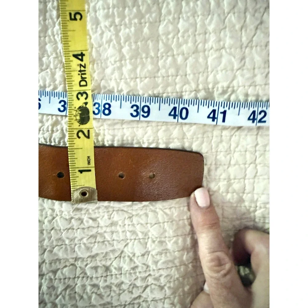 Sundance Cognac Leather O Ring Boho Western Wide Belt Size S